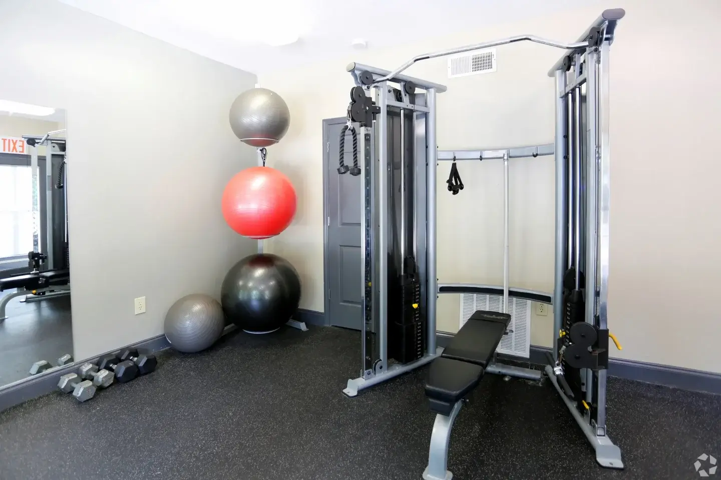 Fitness center strength training equipment at Norcross Crossings in Peachtree Corners, GA